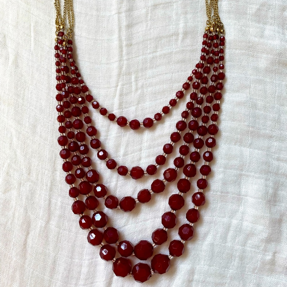 Red beaded necklace